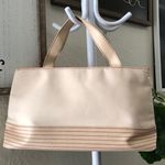 Clarins cream and pink stitching shoulder hand bag Photo 0