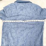 Comfort Colors Vtg Paisley Blue Pullover Top Textured Comfort Corner Long Sleeve Spread Collar Photo 3