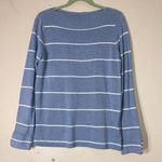 CHAPS NEW  Boat Neck Cotton Knit Shirt Top White Blue Size M Modal Blend Striped Photo 0