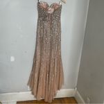 Sherri Hill  Sequined Strapless Rose‎ Gold Prom Dress Size 8 Photo 5