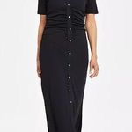 INC International Concepts Black Ruched Short Sleeve Midi Shirtdress XXL Photo 0