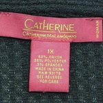 Catherine Malandrino  Top Plus 1X Black Cowl Neck Shirt Tunic Waffle Knit Photo 2