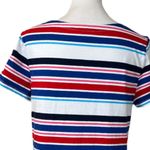 Tommy Hilfiger  Tee Shirt Dress Cotton Red White Pink Blue Stripes Size Large Photo 7