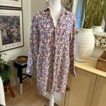 FRANK & ELIEEN Hunter Linen Button Front Dress In Neon‎ Floral Size Small Pink Photo 4