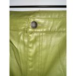 En Saison Faux Leather Pants Women's Size S Green Olive Straight Leg Photo 3