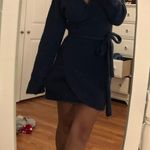 Aerie Blue Sweater Wrap Dress Photo 0