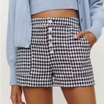 Reformation  Keys Grayson Linen Short April Black and White Check Photo 0