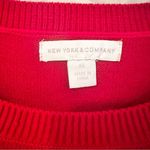 New York & Company Kiss Me Crewneck Sweater Women's XS Red Sequin Mistletoe Photo 2
