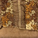 J.Jill Petite Boho Fairycore Artsy Embroidered Brown Peasant Top SP Floral Tunic Photo 2