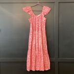 The Great Whipstitched plumeria cotton midi Maxi floral dress pink Small Photo 5