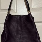 Coach Leather Purple Pebble Hobo Shoulder Bag Gold Zippers Chain Purple Interior Photo 0