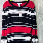 Planet Gold  (FLAW) 2X Black Red Silver White Color Block Body Con Sweate… Photo 3