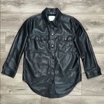 Wilfred  By Aritzia Vegan Leather Shirt Jacket Black Shacket‎ Size Small Photo 0