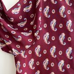 Sienna Sky  Maroon/Blue/Tan Paisley Print Short Sleeve Blouse, Size Medium Photo 10