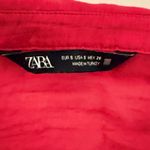 ZARA ‎ Hot Pink Semi-Sheer Collared Wrap Top Sz S Ballet Fairy Feminine Gypsy Photo 3