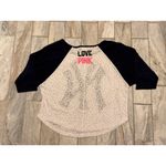 5th & Ocean NEW PINK Victoria's Secret women's small NY Yankees 3/4 sleeve leopard top Photo 6