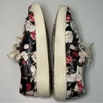 Sofft Sanders Floral Leather Sneakers Black White Pink Multicolor Size 7 Photo 4