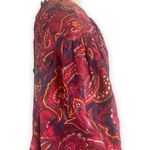 Vintage 80s Dress Silk Suede Leather Paisley Print Drop Waist Burgundy Plus Size Blue Size 18 Photo 6