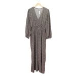 Gap NWT  Maxi Dress Brown Cottage Floral Size XL V-Neck Long Sleeve Thanksgiving Photo 1