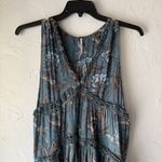 Free People Top Womens Small Blue Floral Boho Sleeveless Ruffle Tiered Summer Photo 1