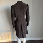 Elie Tahari  Long Brown Suede Fitted Jacket With Ornate Buttons Size S Photo 4