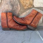 Miz Mooz Ruched Ankle Boots Soft Leather Brown Inside Ankle Zip Photo 2