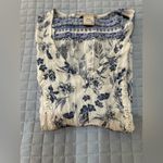 American Rag Cie Blue Floral Blouse M Photo 8