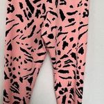 Unisex Pink Rave Festival Y2K Stretchy Skinny Leg Leggings Peach Animal Print Photo 2
