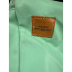 Vintage Tote Bag Leather Trimmed Accents Travel Purse Green Photo 5