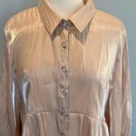 Umgee  Shimmery Metallic Cream colored tunic mini dress/shirt Size XLarge Photo 2