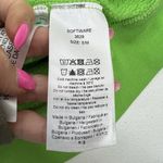 Ganni Size S / M Crew Neck Sweatshirt Oversized Fleece Embroidered Neon Green Photo 11