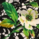 Oscar de la Renta  Black and Green Floral Midi Dress Photo 10