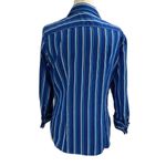 Jones New York Blue Collared Button Up Shirt 3/4 Sleeve Women Size Small | 46-5 Photo 1