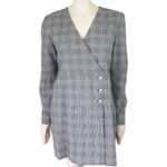ZARA 🖤  Gray Plaid Mini Dress Blazer Style | Size XL | runs small Photo 1