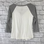 No Boundaries 3/4 sleeve quarter button top w/ribbed grey sleeves & white tee Sm Photo 1