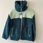 Universal Threads Universal Thread Womens Sherpa Fleece Jacket XS Zip-Up Two-Tone Green & Teal NWT Photo 0