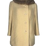 ROTHMOOR Wool Coat Fur Collar Lined 60s 70s VINTAGE Fits Size Medium Photo 0