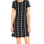 Theory Branteen JP Check Knit Mini Dress Navy White Plaid Size Large Photo 9