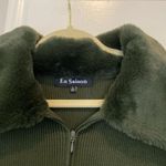 En Saison ribbed faux fur sweater dress Green Size L Photo 6