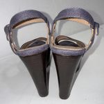 Brooks Brothers Minimalist Blue Classic Preppy Designer Platform Wedges Sandals Photo 10