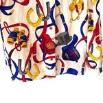 Vintage Don Elle Silk Colorful Equestrian Polka Dot Print Button Photo 3