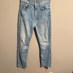 MOTHER HIGH Waisted Rider Ankle Fray Island After Hours Jean Photo 3