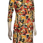 Jude Connally Women’s Size S Orange Red Geo Abstract Print Sheath Dress Photo 0