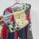 JODIFL  L patchwork paisley crochet Top w/pockets high low hem Photo 1