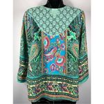 Fig and flower lace and bell sleeve tunic size small Green Photo 4