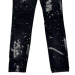 ZARA The Bleached Mid Rise Slim Straight Leg Denim Jean 6 Black White #3924 Photo 7