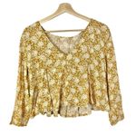 Urban Outfitters Kimchi Blue Yellow Cropped Long Sleeve Blouse S Photo 2