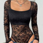 SheIn Sexy Black Lace Bodysuit size Medium New without Tags Photo 0