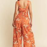 Davi & Dani NWT Davi & Dani Floral Ruffle Square Neck Smocking Bodice Jumpsuit Photo 2