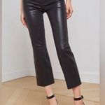 L'Agence L’Agence Kendra High Rise Cropped Flare Jeans in Coated Noir N104-18 Photo 0